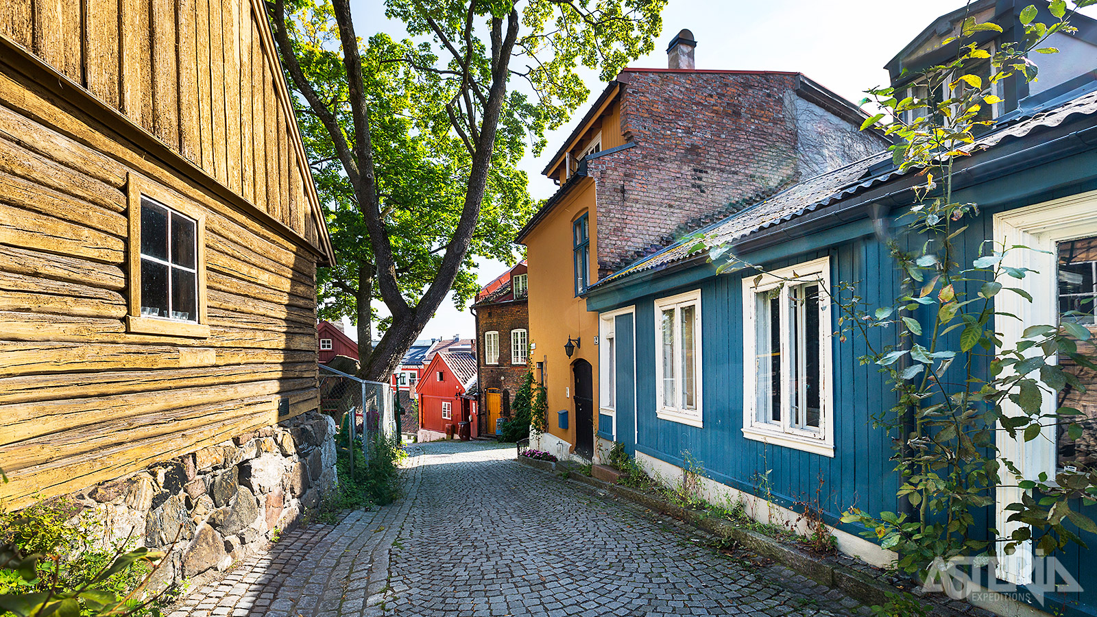 Damstredet bestaat uit twee straten met originele huizen uit het Oslo van de late jaren 1700 - 1800
