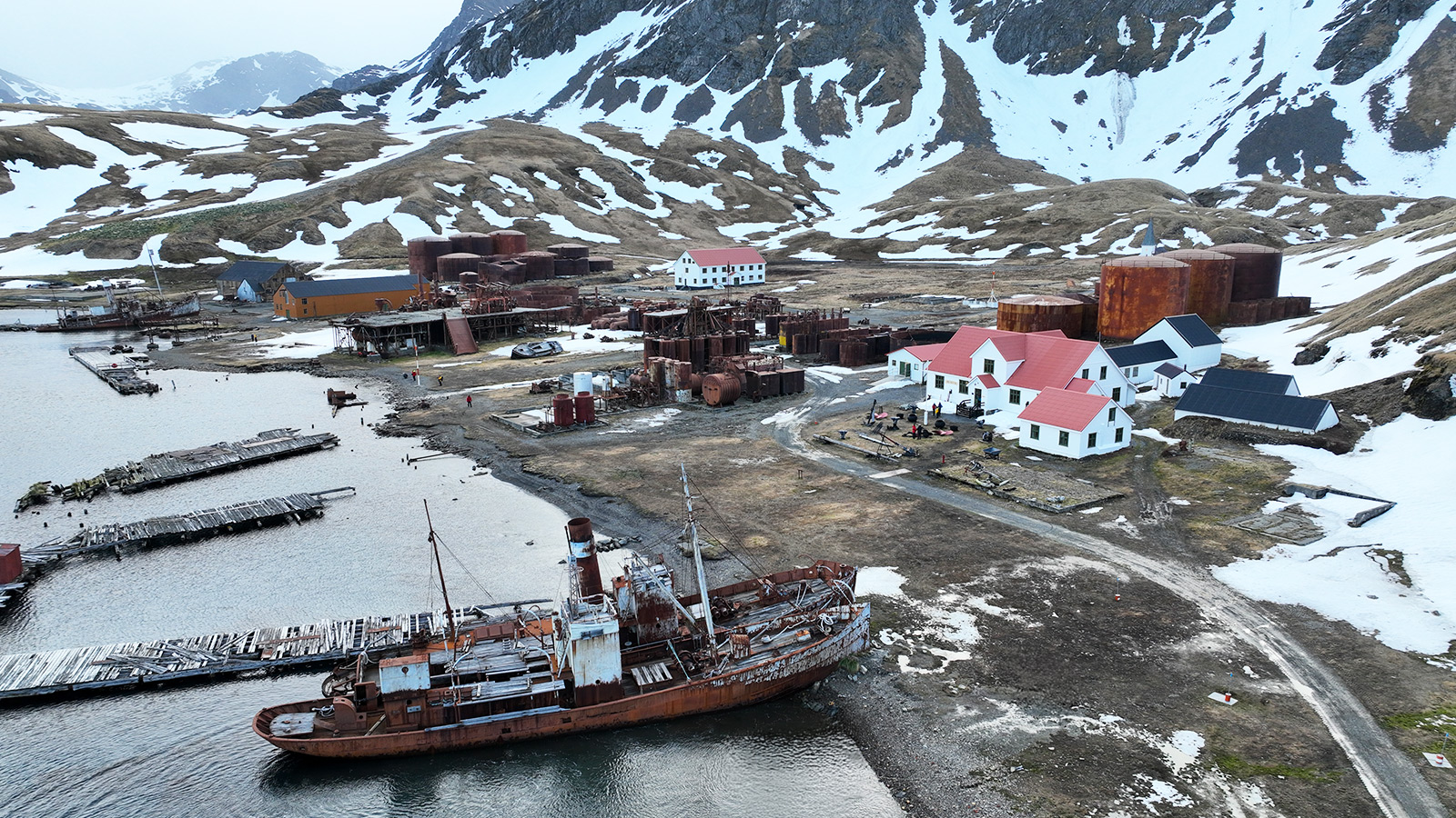 Grytviken was het eerste walvisstation op South Georgia