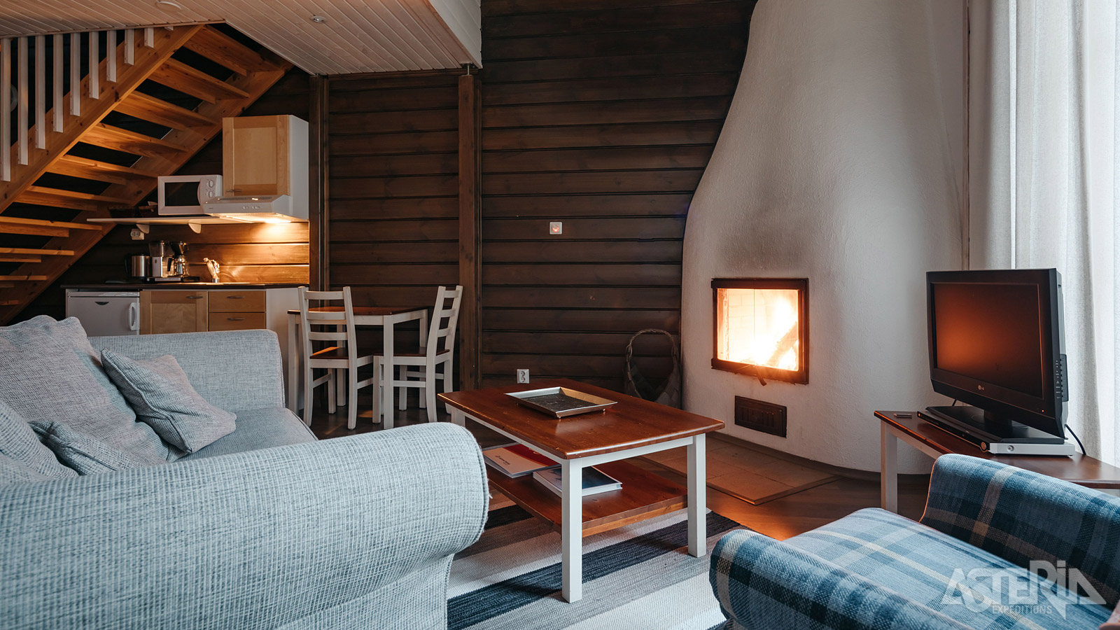Een chaletappartement beschikt over een eigen sauna en haard