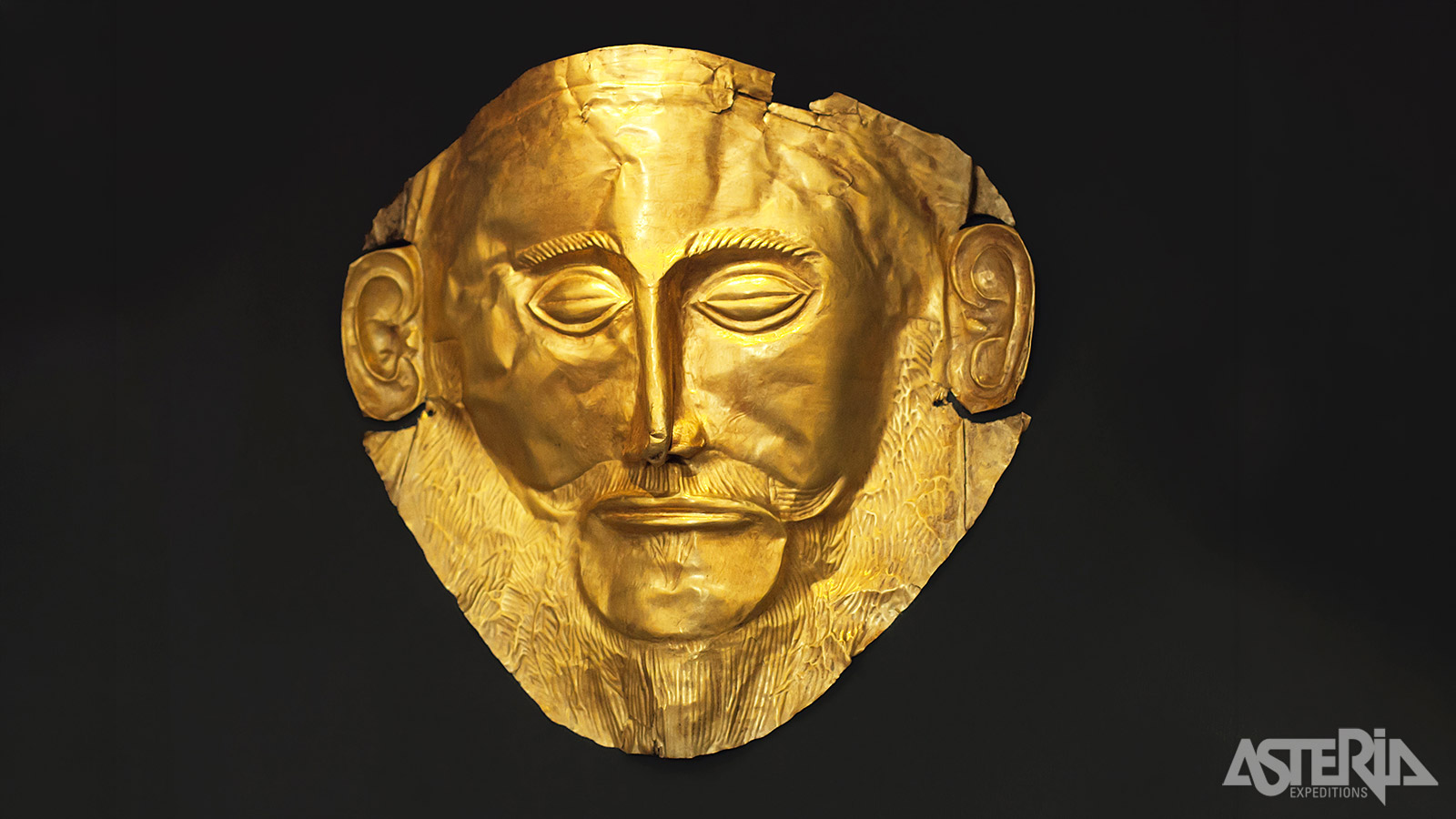 het gouden masker van Agamemnon, een uniek artefact dat een fascinerend inkijkje geeft in de Myceense koninklijke graven