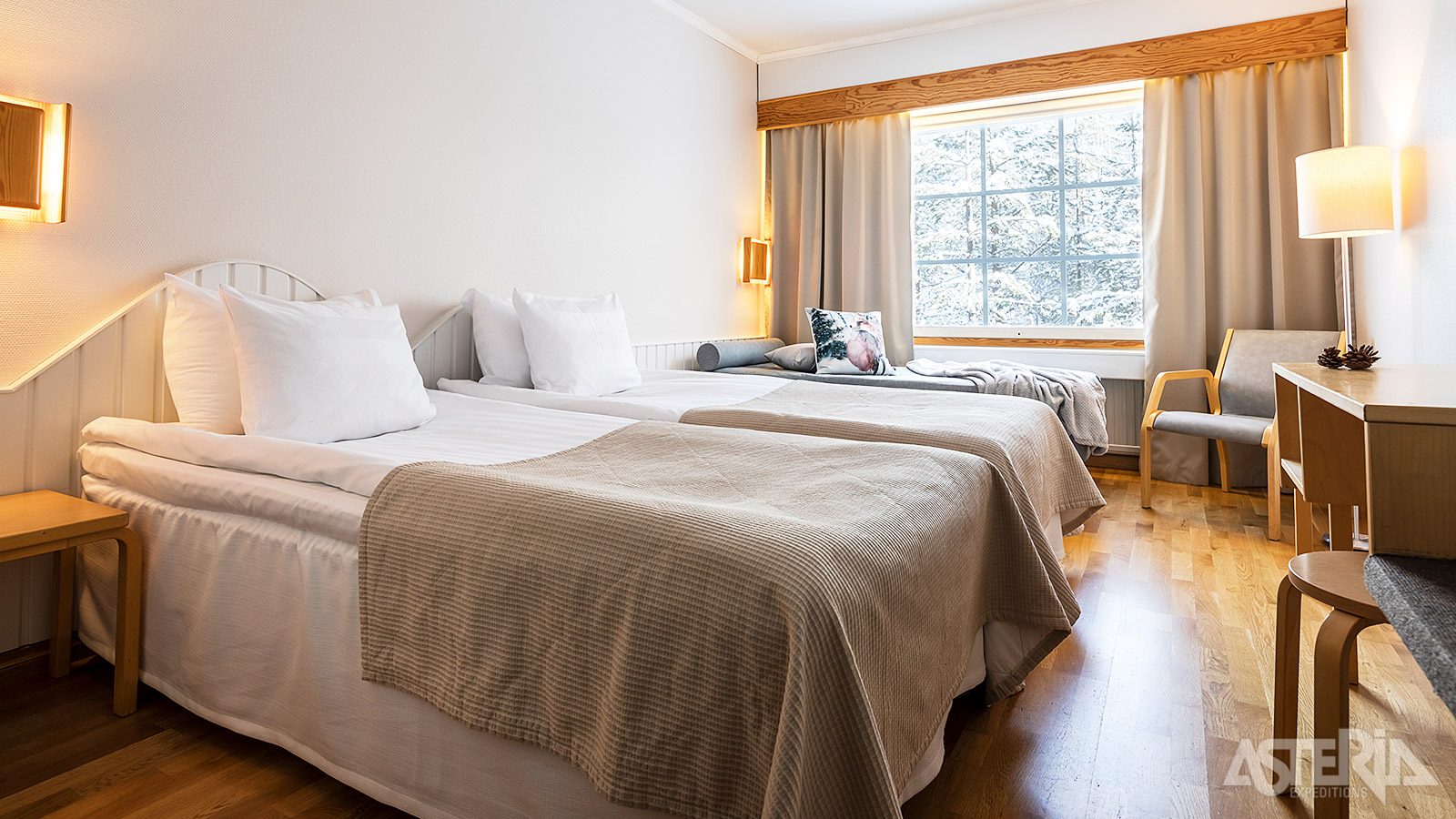 De Bear’s Lodge beschikt over 58 hotelkamers waarvan 36 standaardkamers voor 2 personen
