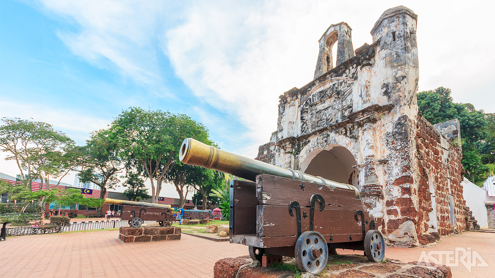 Porta de Santiago is het enige overblijfsel van het ooit zo imposante Portugese fort in Malakka