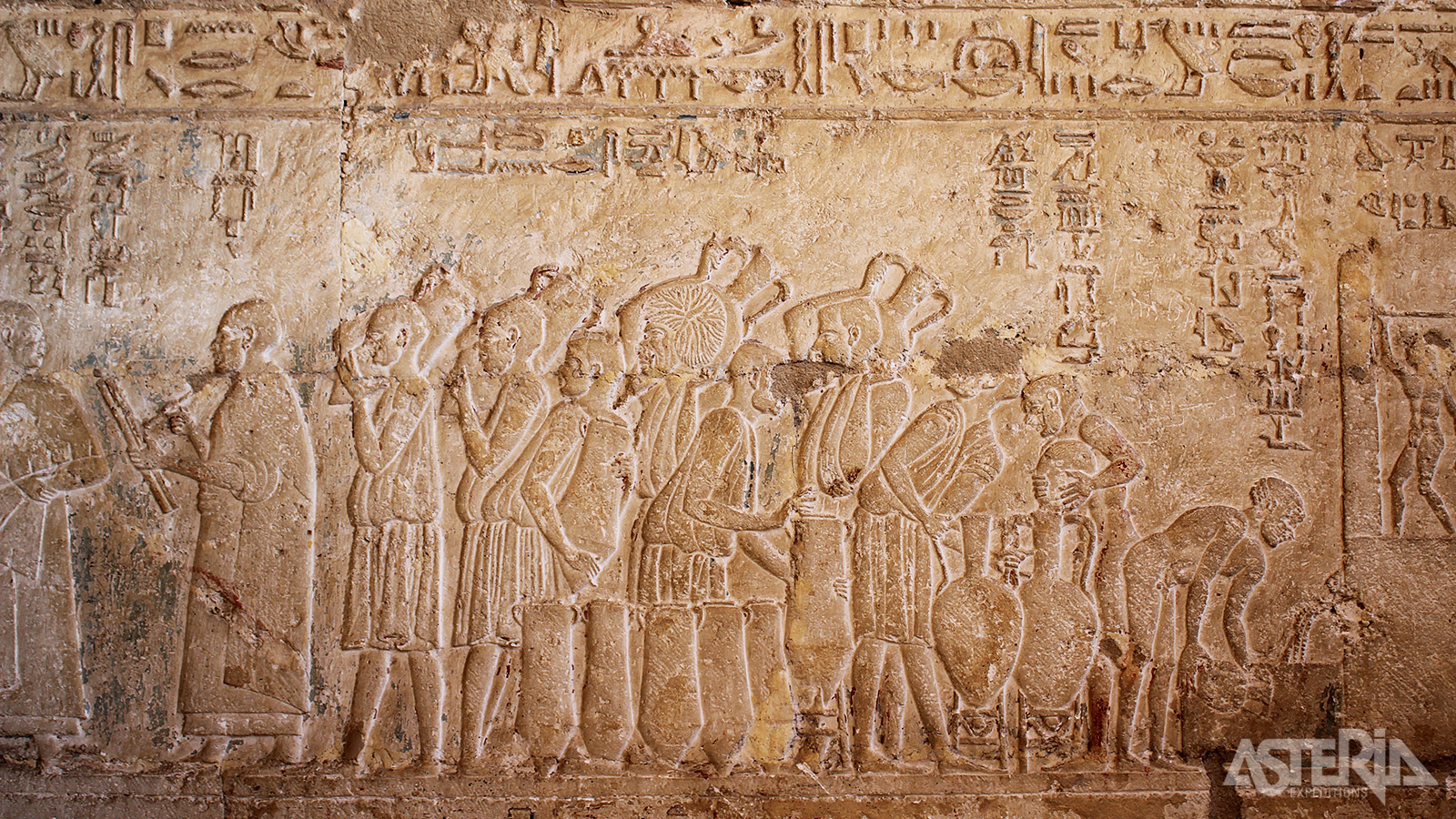 Het graf van Petosiris is een bijzonder omdat het Egyptische én Griekse elementen combineert