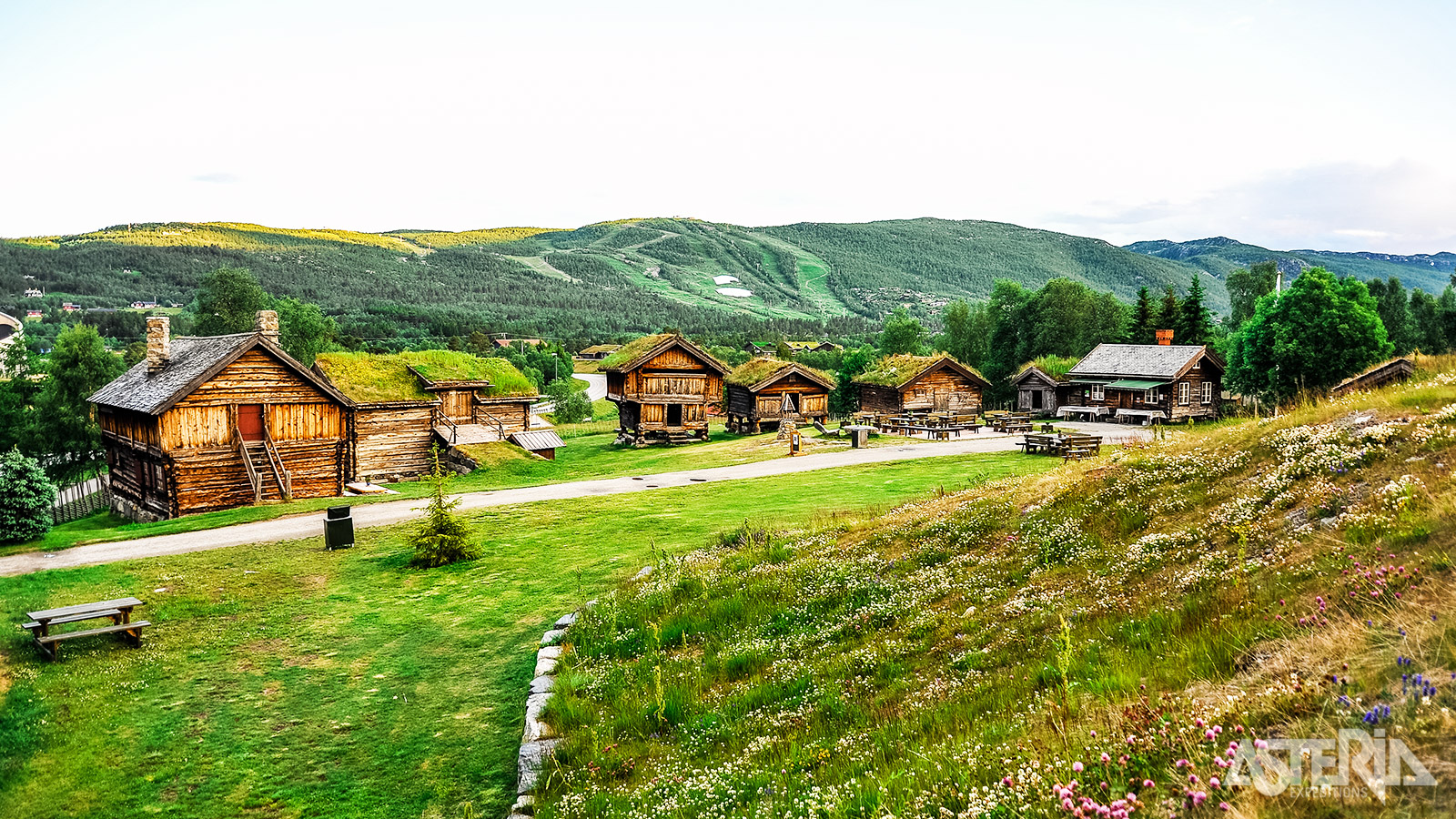 Wandel door Geilo en let op de klassieke grasdaken of ’sod roofs’