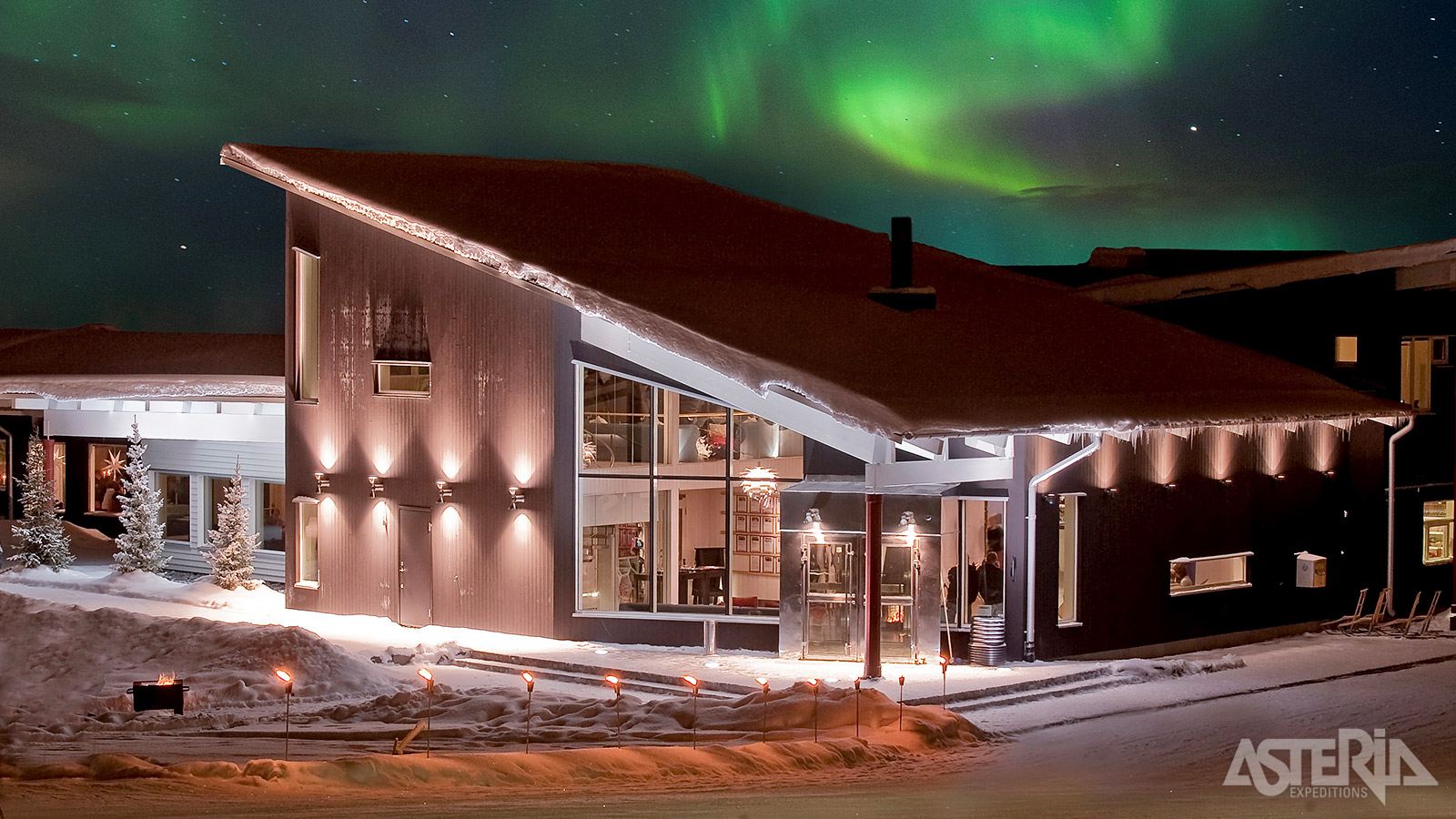 Tijdens het laatste stuk logeer je in een chalet van het Camp Ripan in Kiruna