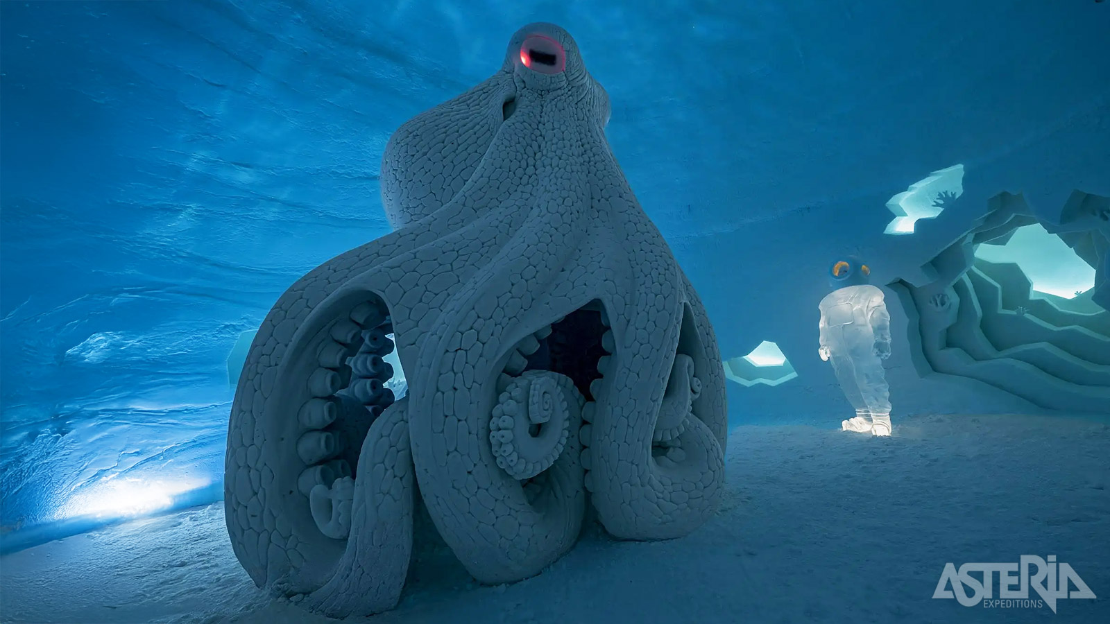 Het Snow Village is een unieke attractie die elk jaar opnieuw uit sneeuw en ijs wordt opgebouwd volgens een uniek thema