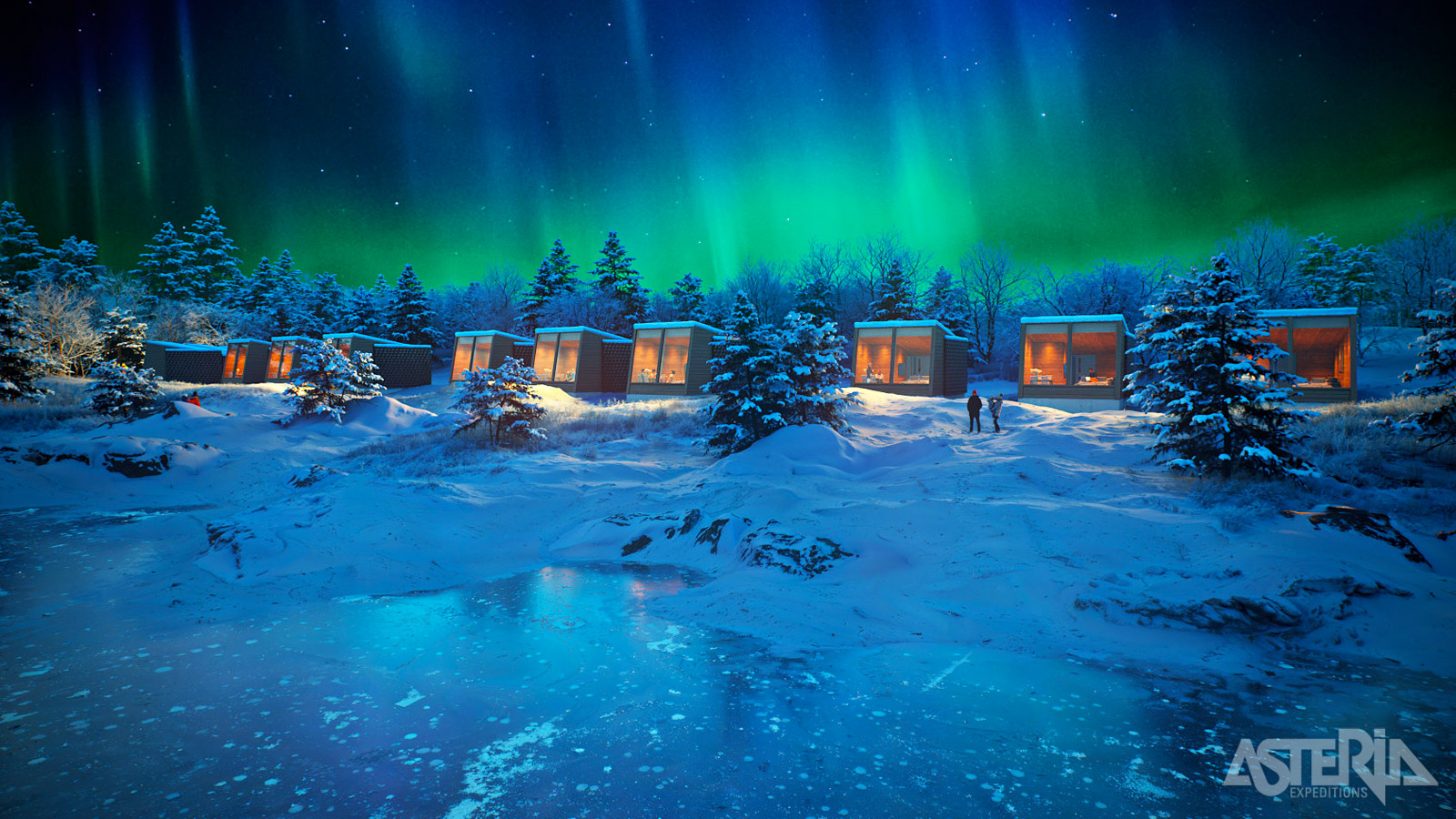 Arctic Sky Nest zijn ruime chalets met grote ramen om het noorderlicht te kunnen bewonderen