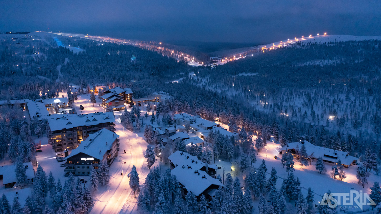 Het hotel is gelegen in het centrum van Saariselkä