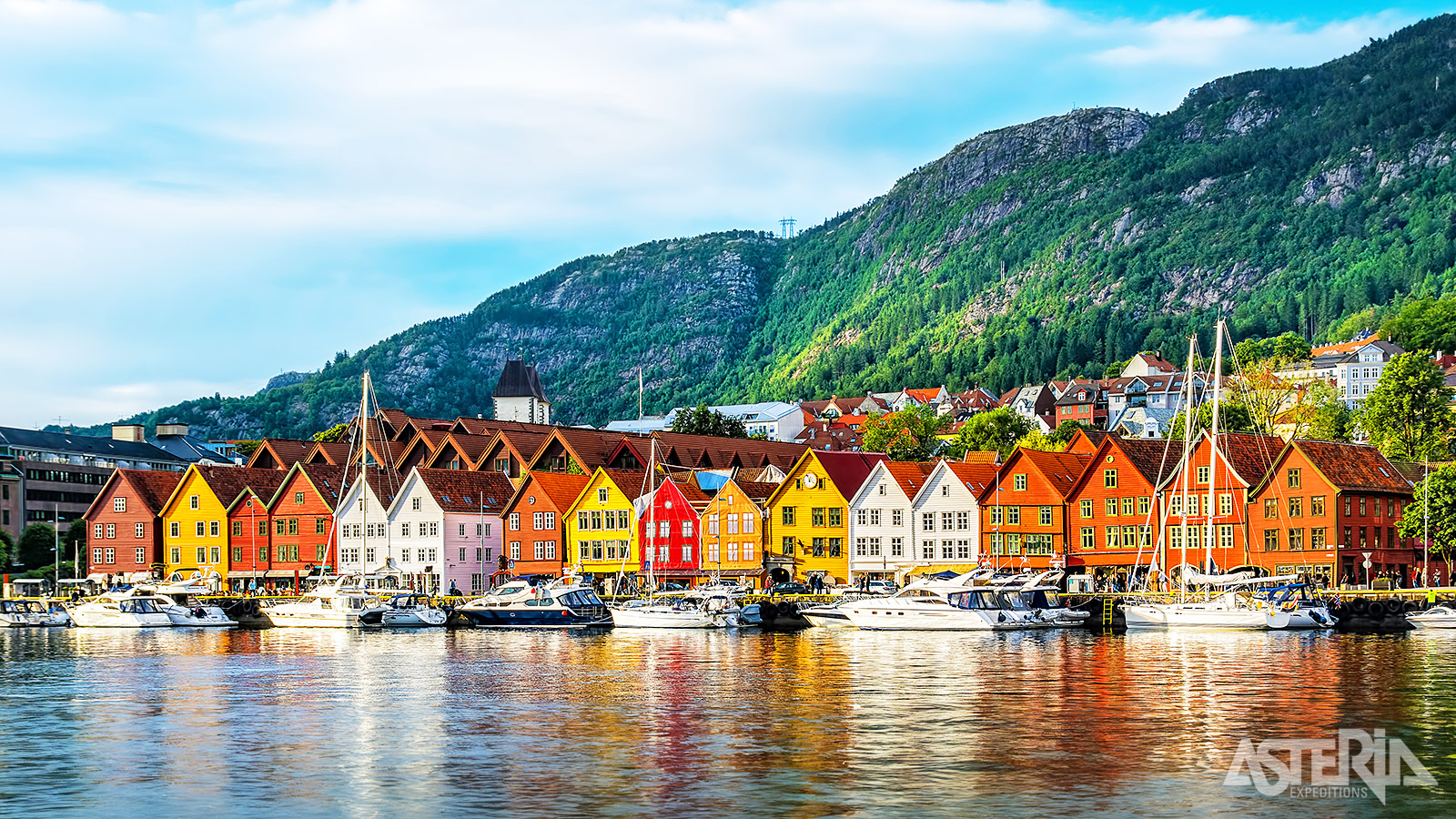 De kleurrijke huizen van Bryggen in Bergen, UNESCO-Werelderfgoed sinds 1979