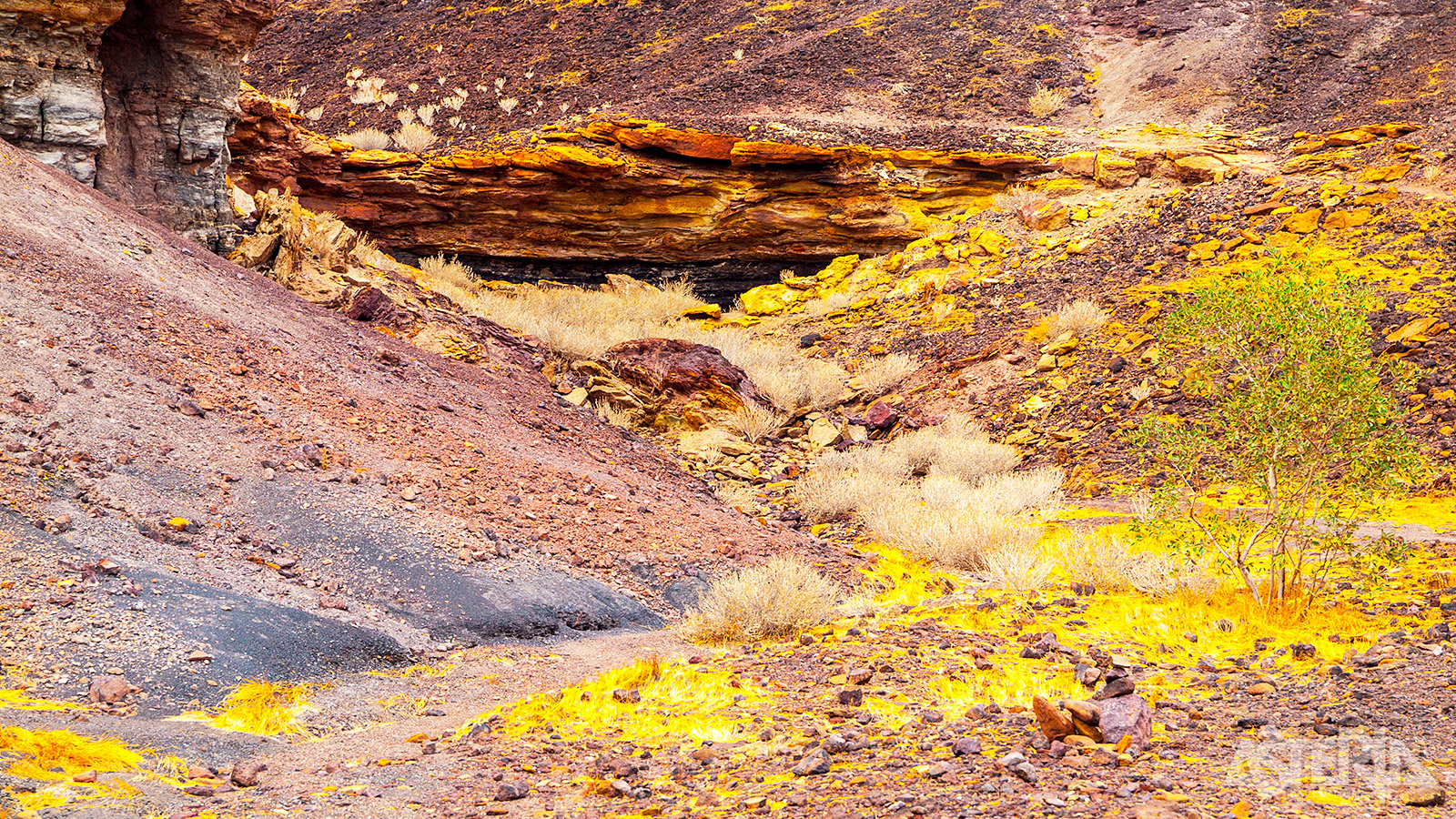 Burnt Mountain, ook bekend als Gebrande Berg, is een unieke geologische fenomeen met bijzondere kleuren en een fascinerend geologisch verhaal