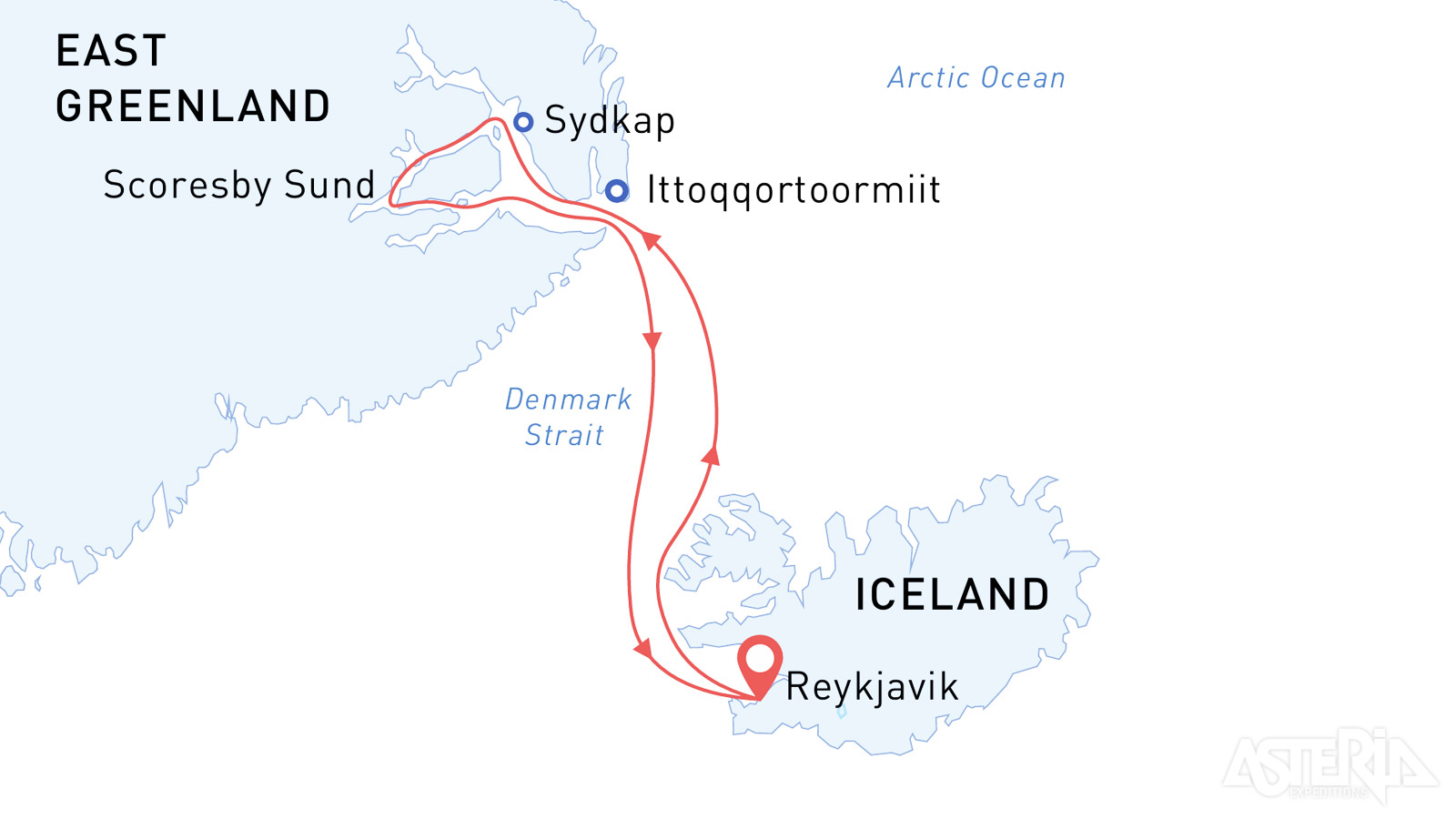 Vanuit IJsland verken je Scoresby Sund, het grootste fjordensysteem ter wereld