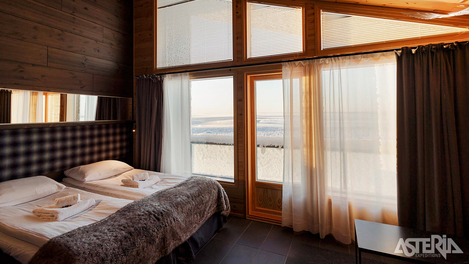 Ook de Scenic Suites met sauna bieden een panoramisch zicht op de omgeving