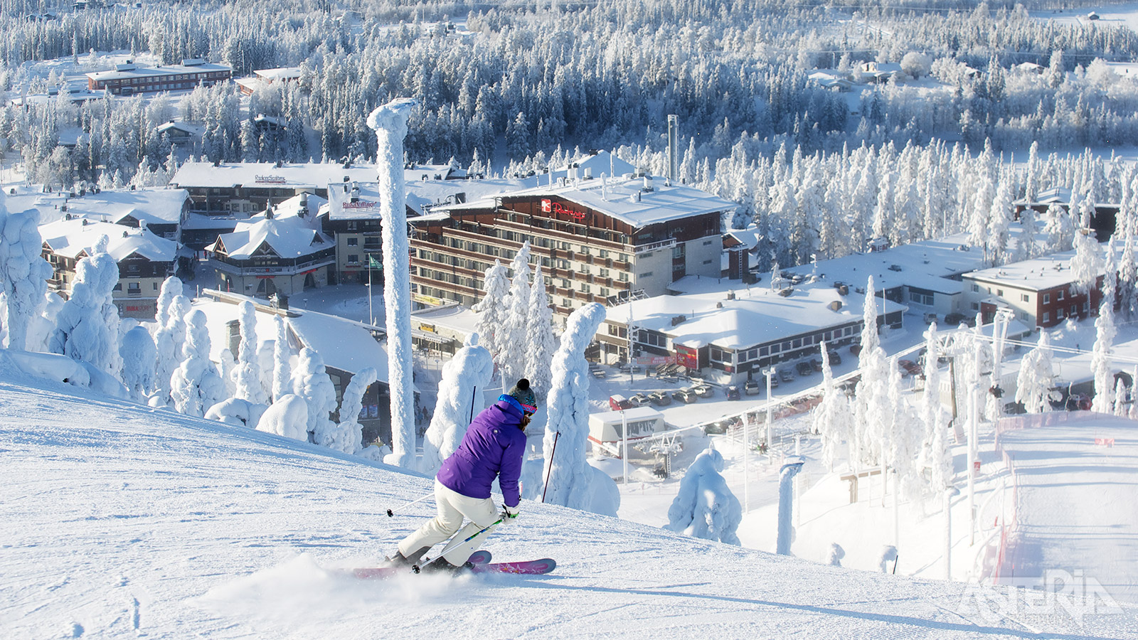 De skiliefhebber kan skin in Ruka, n van de beste skigebieden van Finland - Facultatief