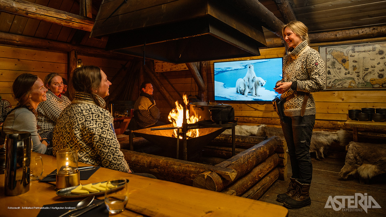 In Camp Barentz krijg je een presentatie over het magische noorderlicht